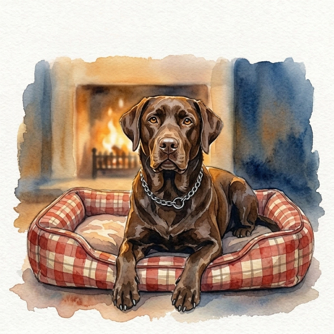 Milly content by the fire